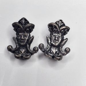 VTG Pewter Miracle Creation Jester Clip On Earring